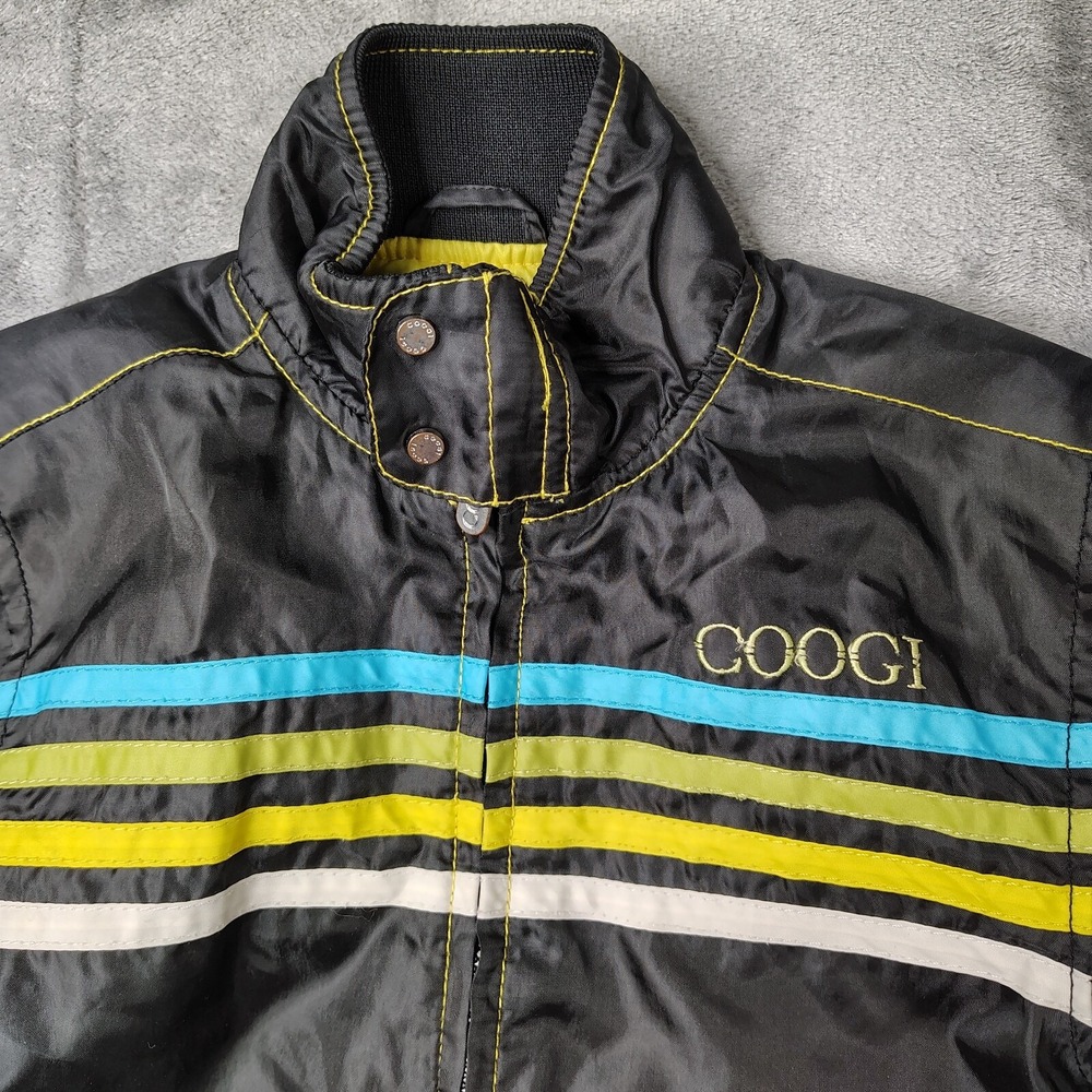 Coogi Striped Windbreaker Jacket Kids 4T Black Multi Full Zip Lightweight Patch - Picture 6 of 13